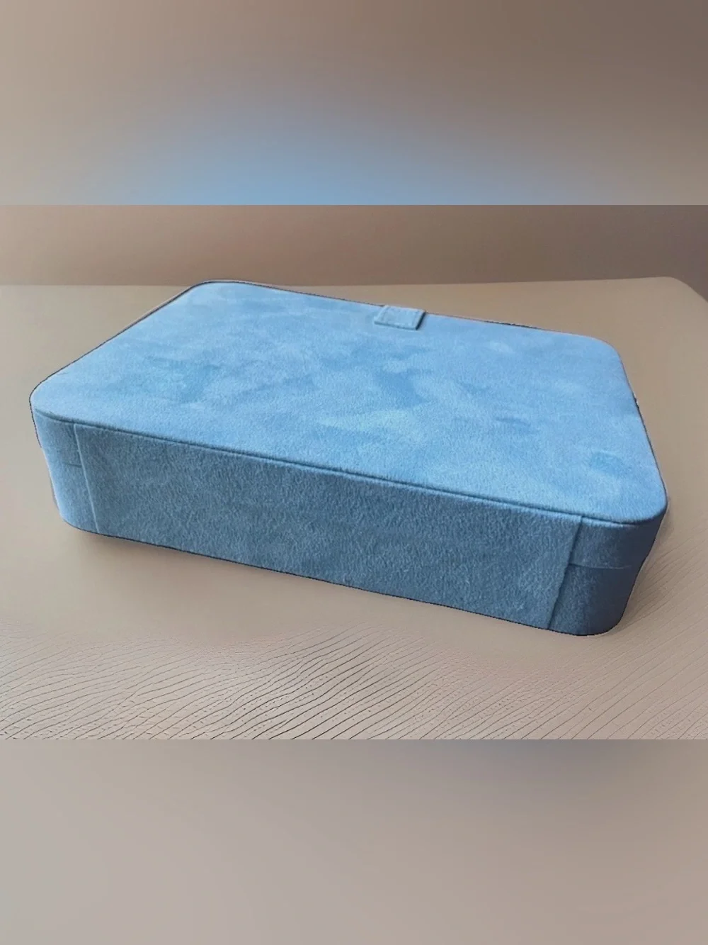 Mele & Co. Vintage Blue Velvet Jewelry Box Travel Case Organizer
